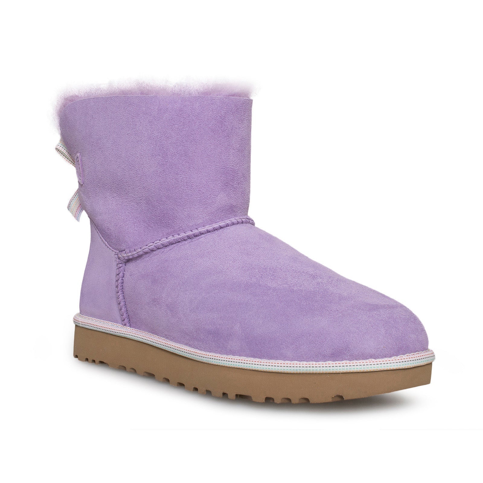 UGG Mini Bailey Bow Weave Lavender Haze Purple Boots