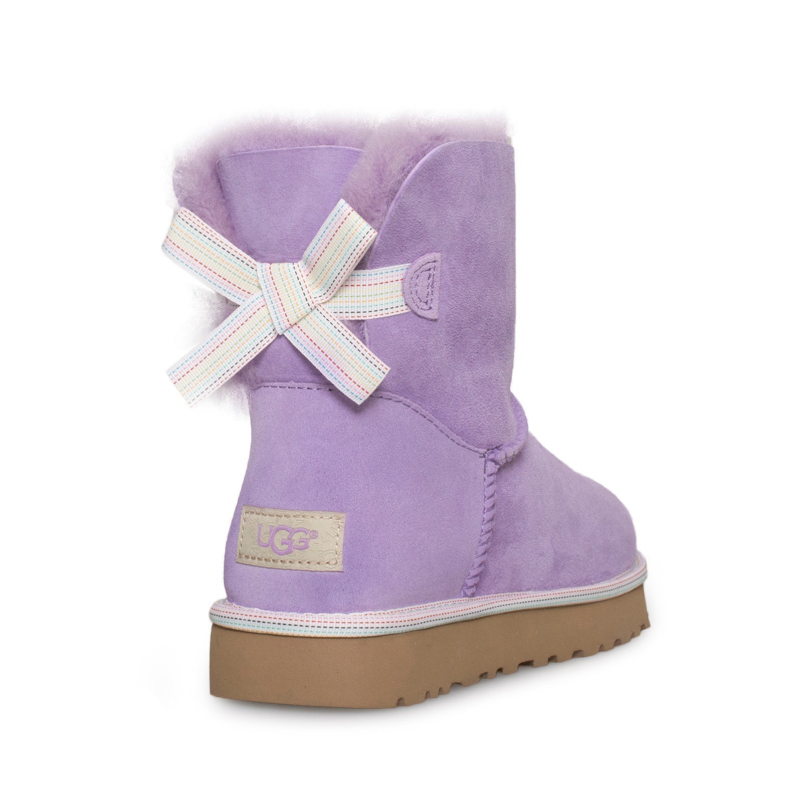 UGG Mini Bailey Bow Weave Lavender Haze Purple Boots