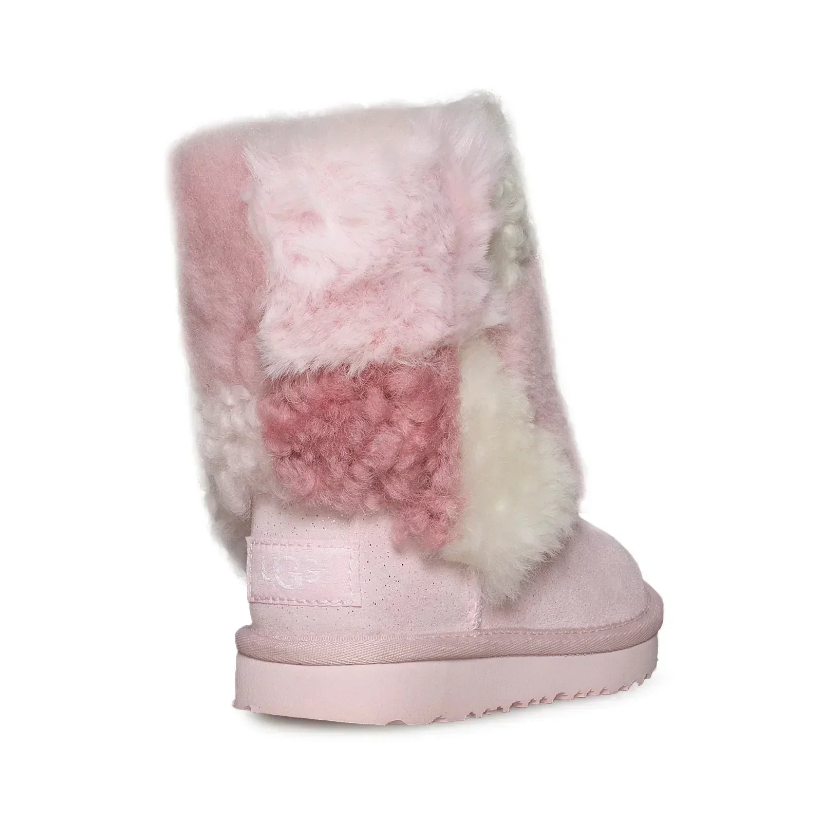 UGG Classic Short Patchwork Fluff Baby Pink Boots - Toddler