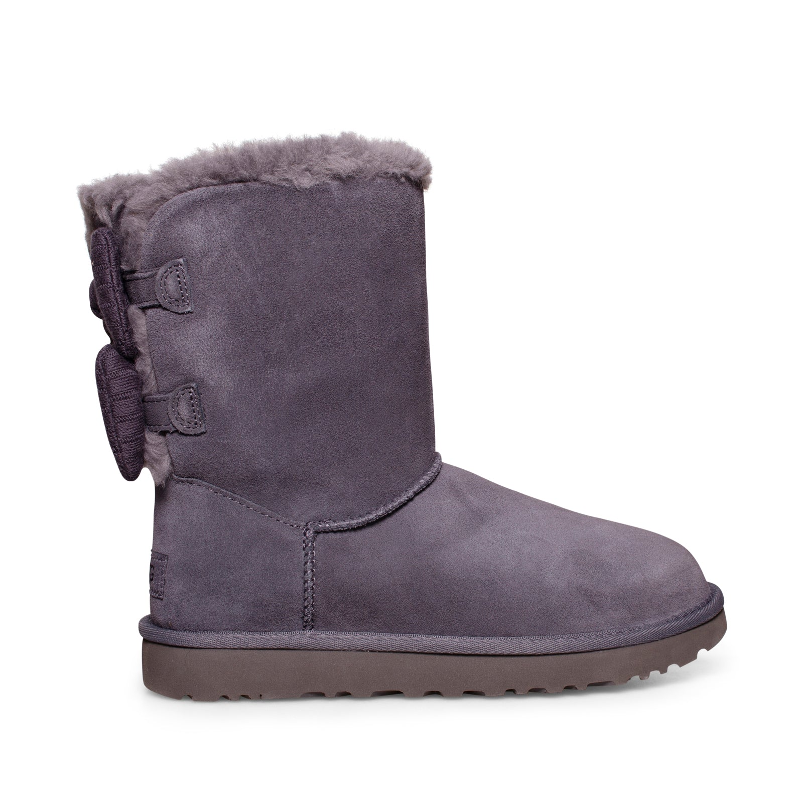 UGG Bailey Ribbed Bow Dark Grey Boots - Women's