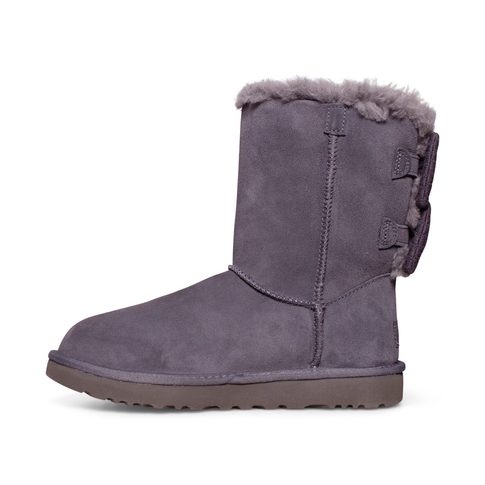 UGG Bailey Ribbed Bow Dark Grey Boots - Women's