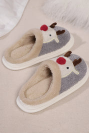 Elk Furry PVC Flat Slippers