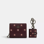 Coach Outlet Boxed Snap Wallet And Picture Frame Bag Charm With Star Print