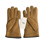 UGG Sheepskin Glove With Leather Trim Chestnut - Men's