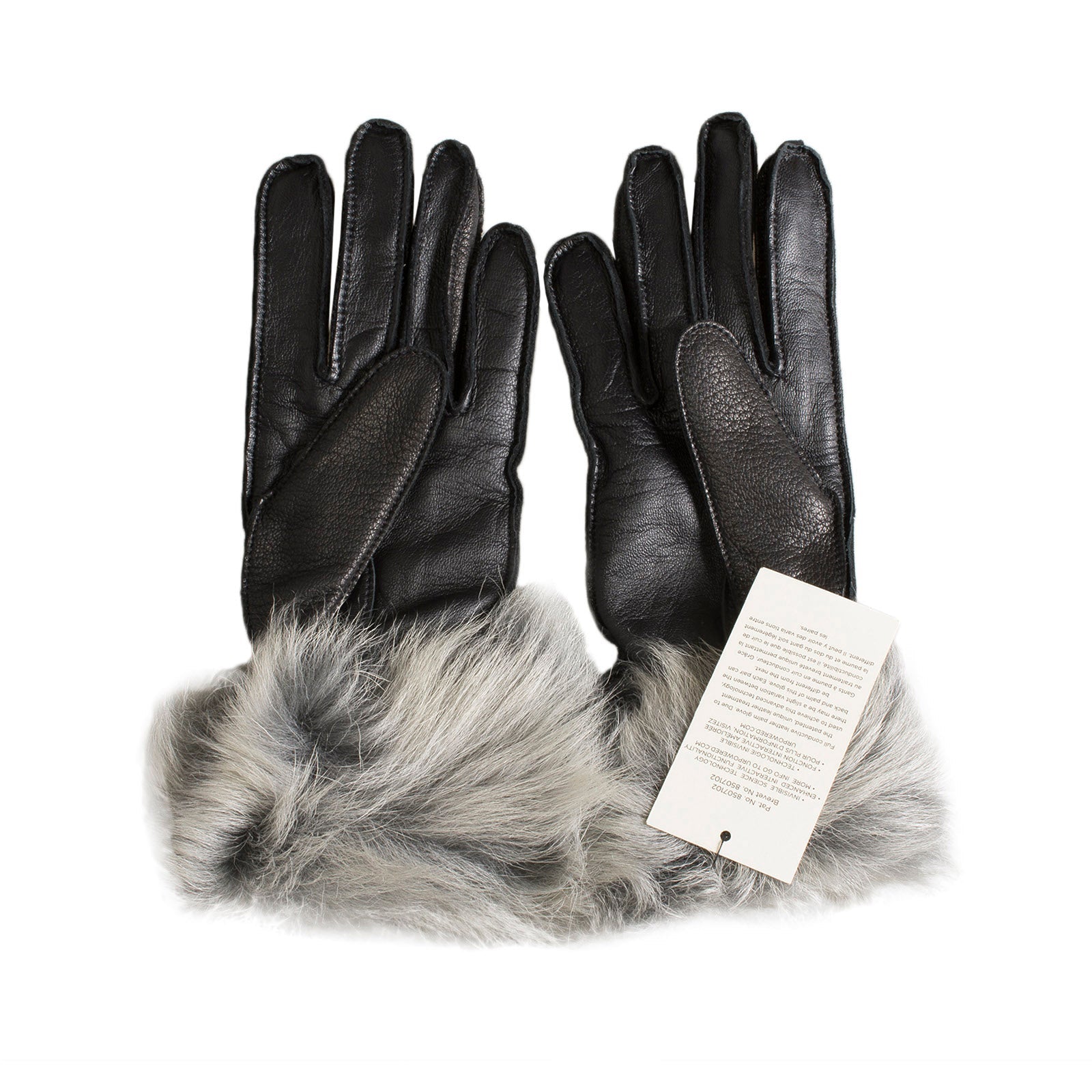 UGG 3 Point Toscana Leather Black Gloves - Women's