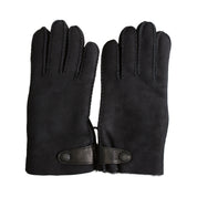 UGG Sheepskin Side Tab Black Gloves - Men's