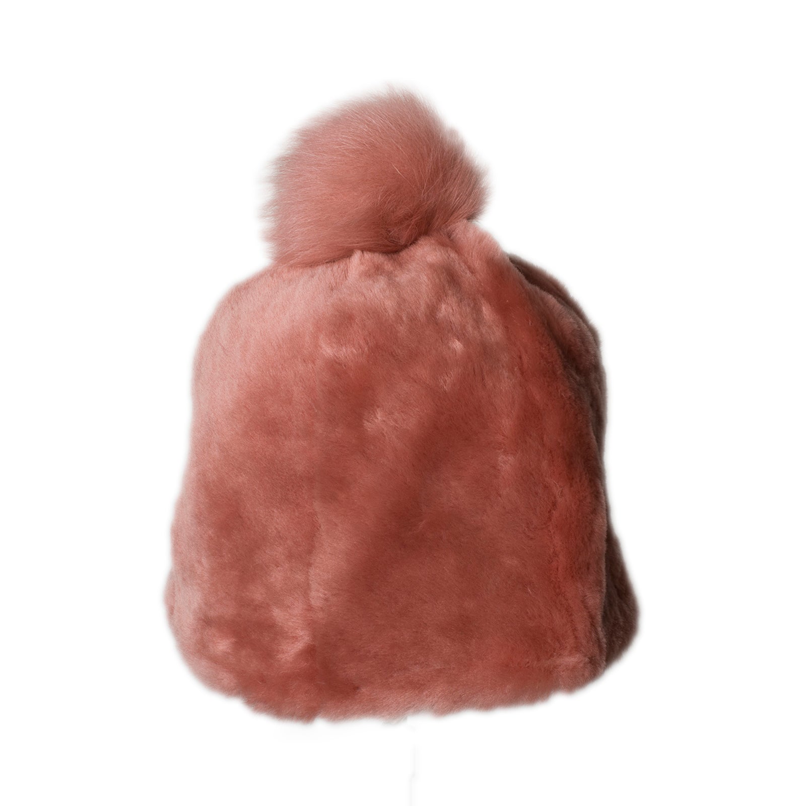 UGG Solid Sheepskin Lantana Pink Beanie - Women's