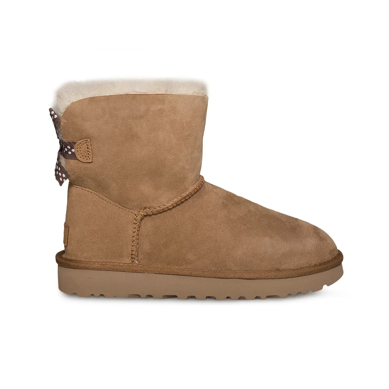 UGG Mini Bailey Bow II Ruffled Chestnut Boots - Women's