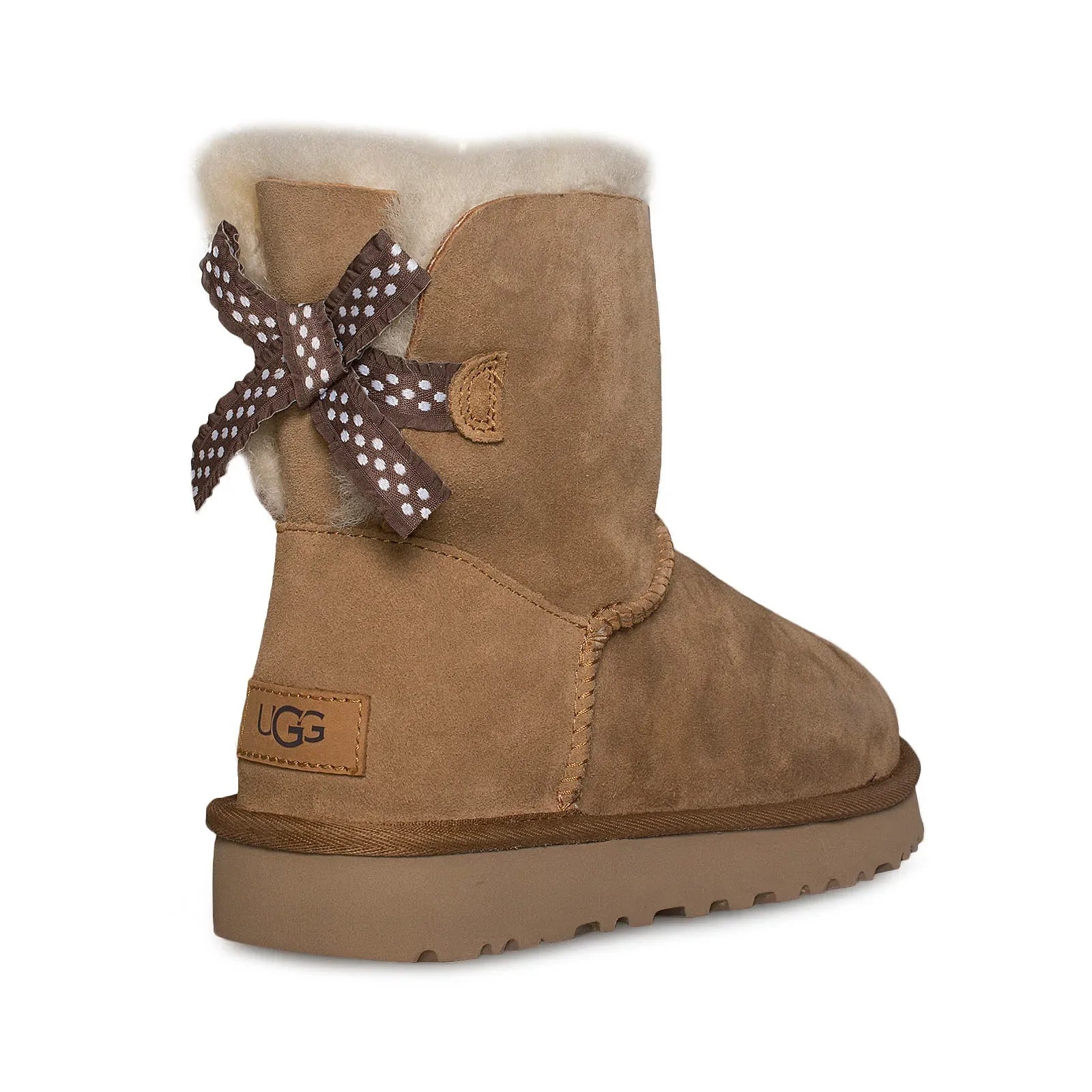 UGG Mini Bailey Bow II Ruffled Chestnut Boots - Women's