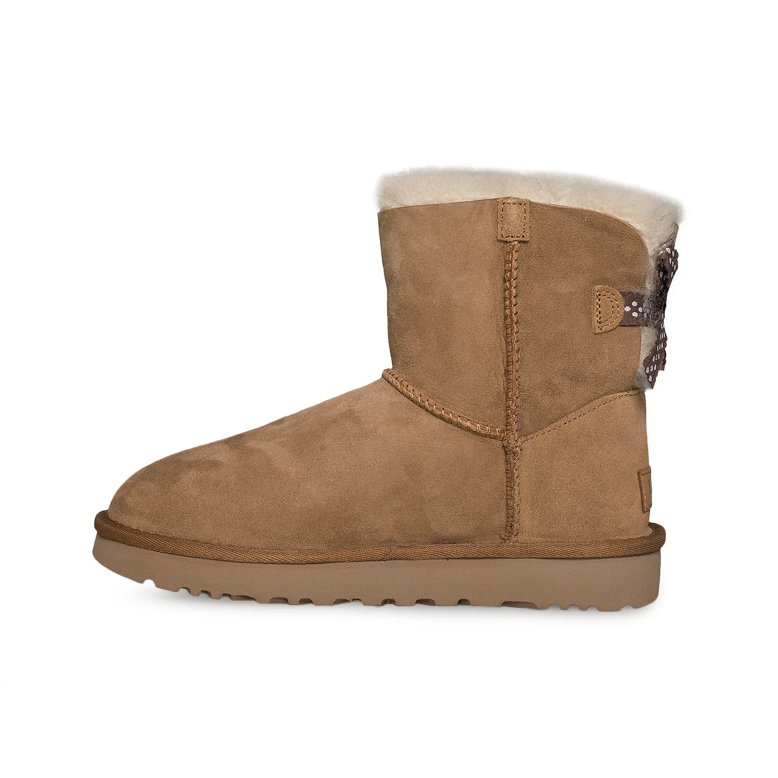 UGG Mini Bailey Bow II Ruffled Chestnut Boots - Women's