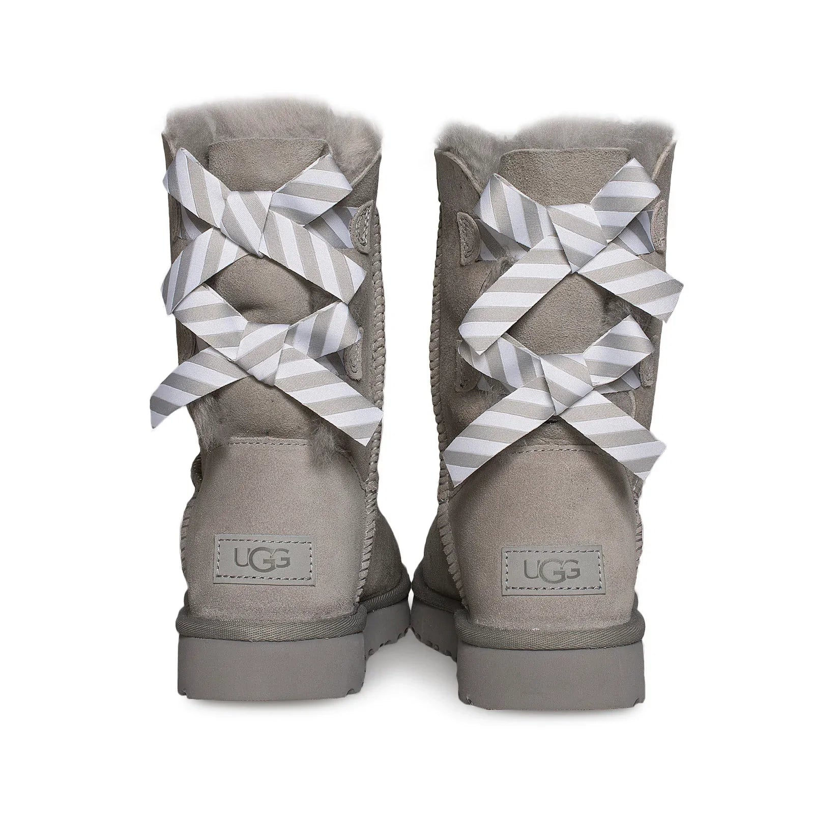 UGG Bailey Bow II Diagonal Stripes Seal Boots - Women's