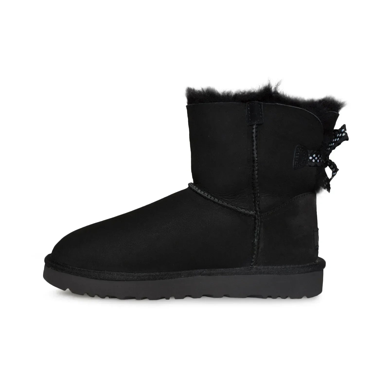 UGG Mini Bailey Bow II Ruffled Black Boots - Women's