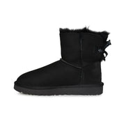 UGG Mini Bailey Bow II Ruffled Black Boots - Women's