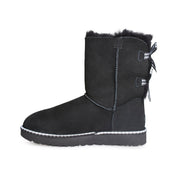 UGG Bailey Bow Gingham Black Boots - Women's