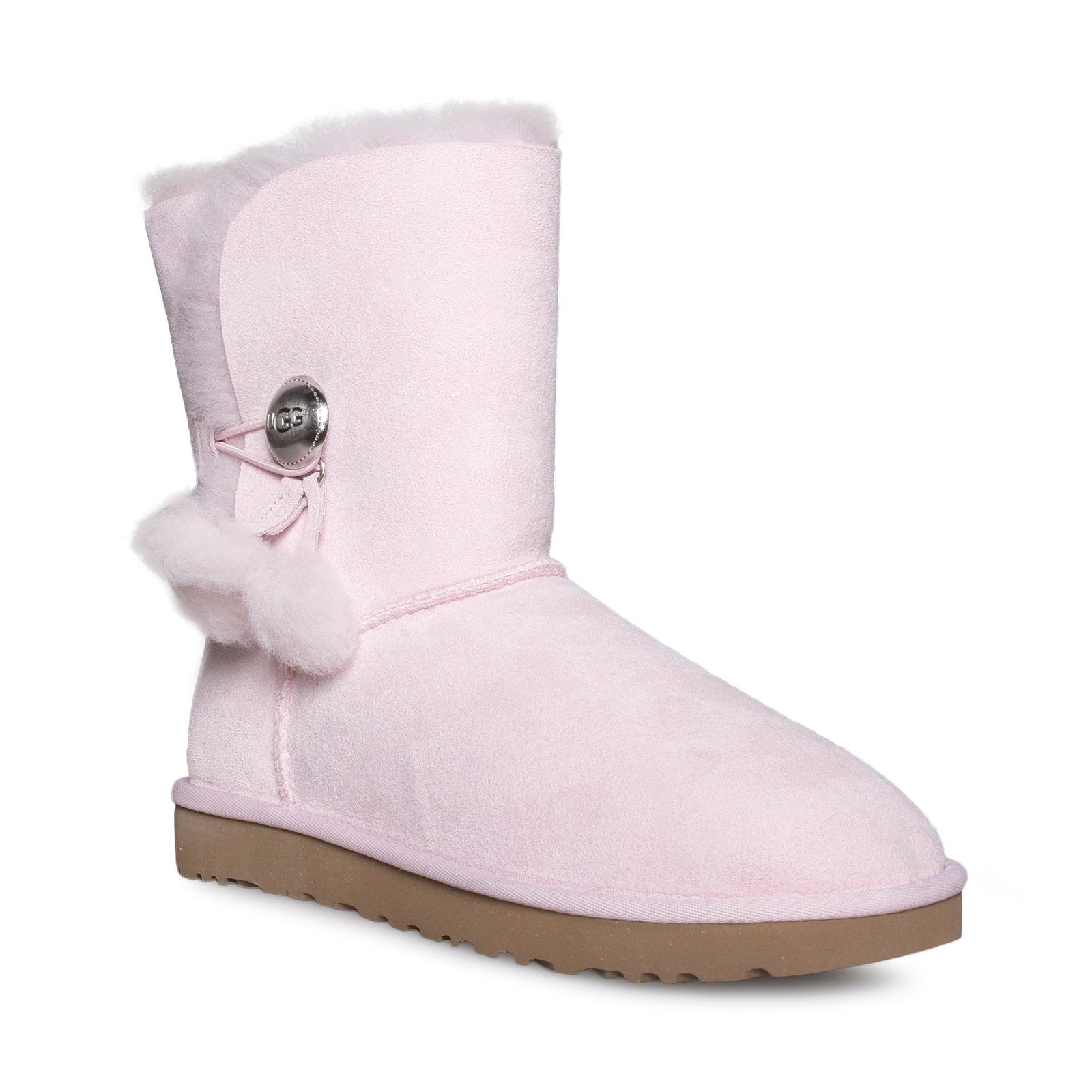 UGG Bailey Button Puff Seashell Pink Boots - Women's