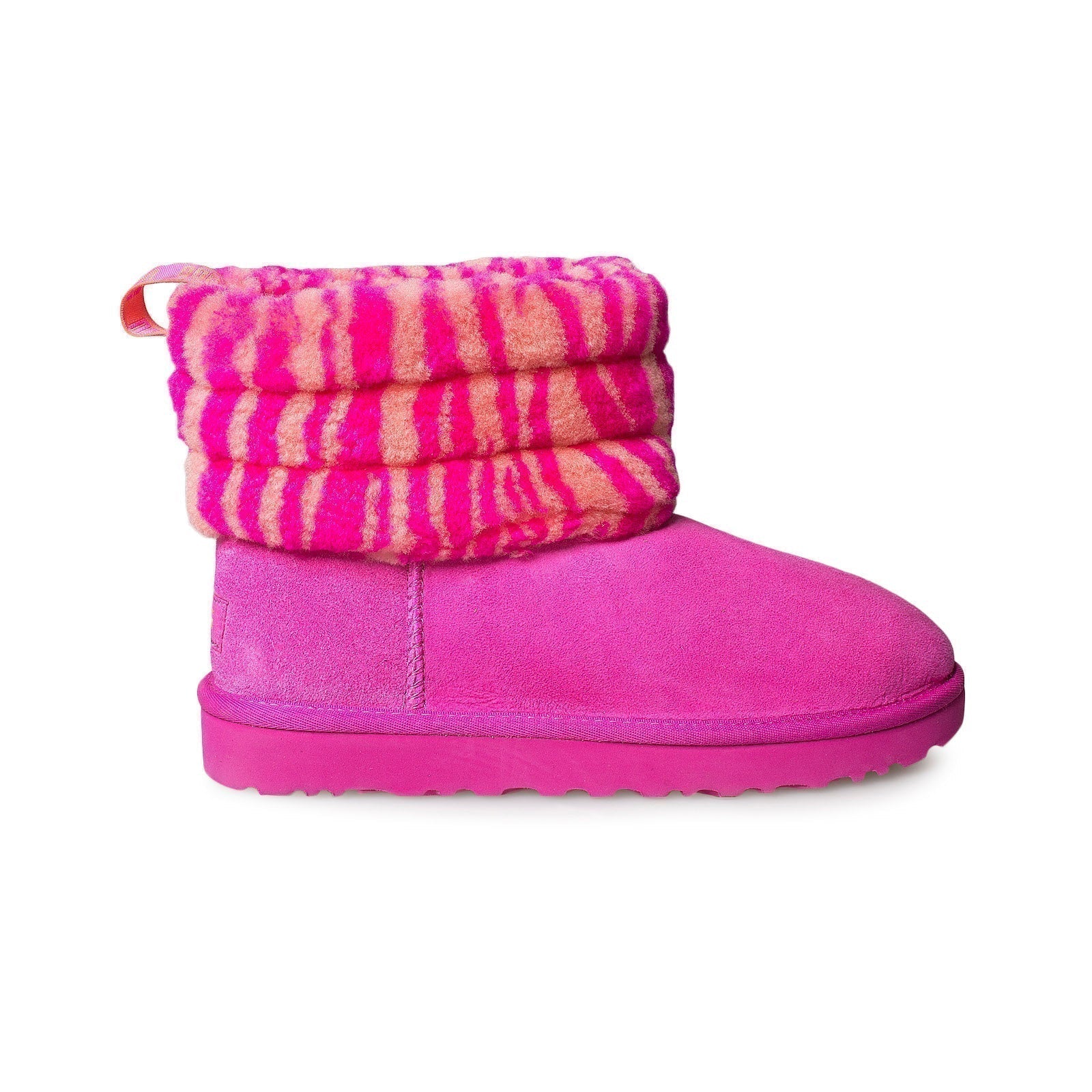 UGG Fluff Mini Quilted Zebra Rock Rose Boots - Women's