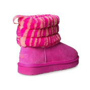 UGG Fluff Mini Quilted Zebra Rock Rose Boots - Women's