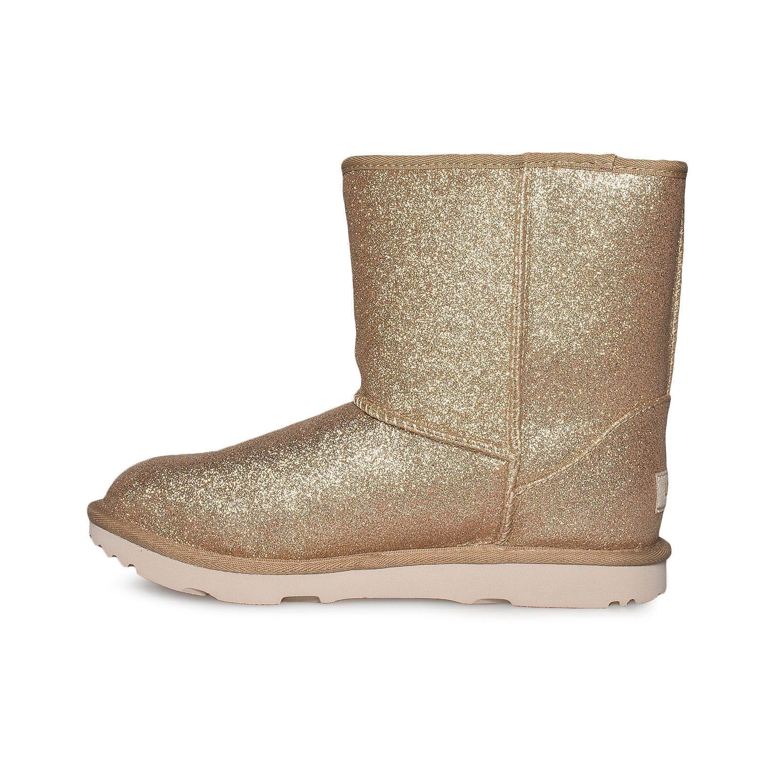 UGG Classic Short II Glitter Gold Boots - Youth