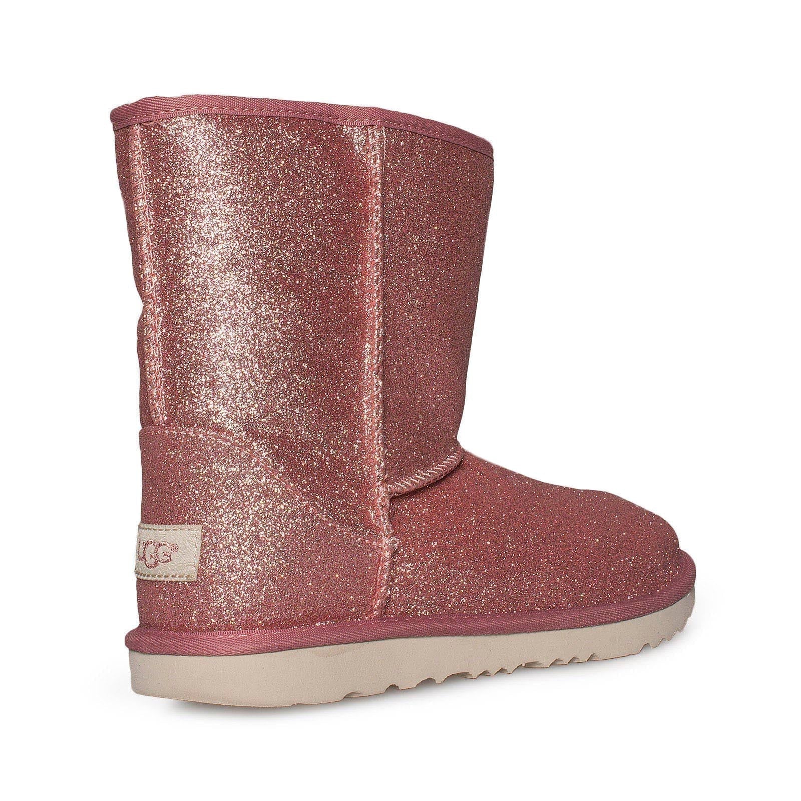 UGG Classic Short II Glitter Pink Boots - Youth