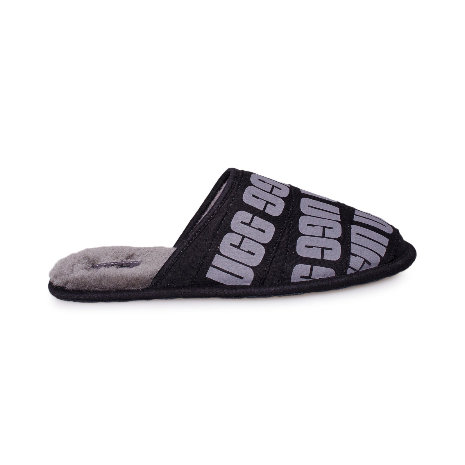 UGG Scuff Graphic Band Black Slippers - Women's