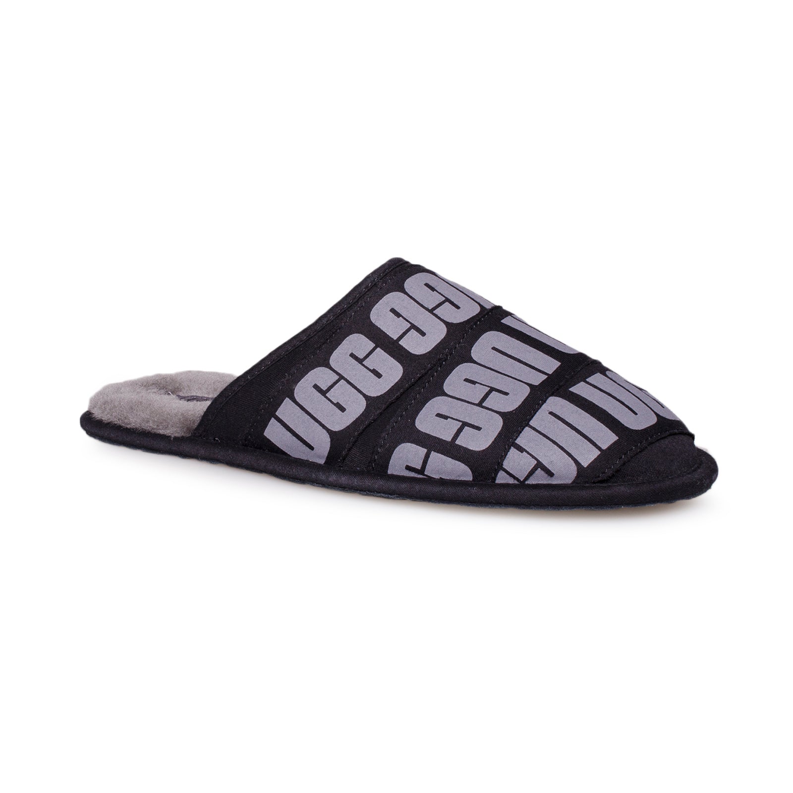 UGG Scuff Graphic Band Black Slippers - Women's