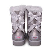 UGG Bailey Bow Glisten Silver Boots - Women's