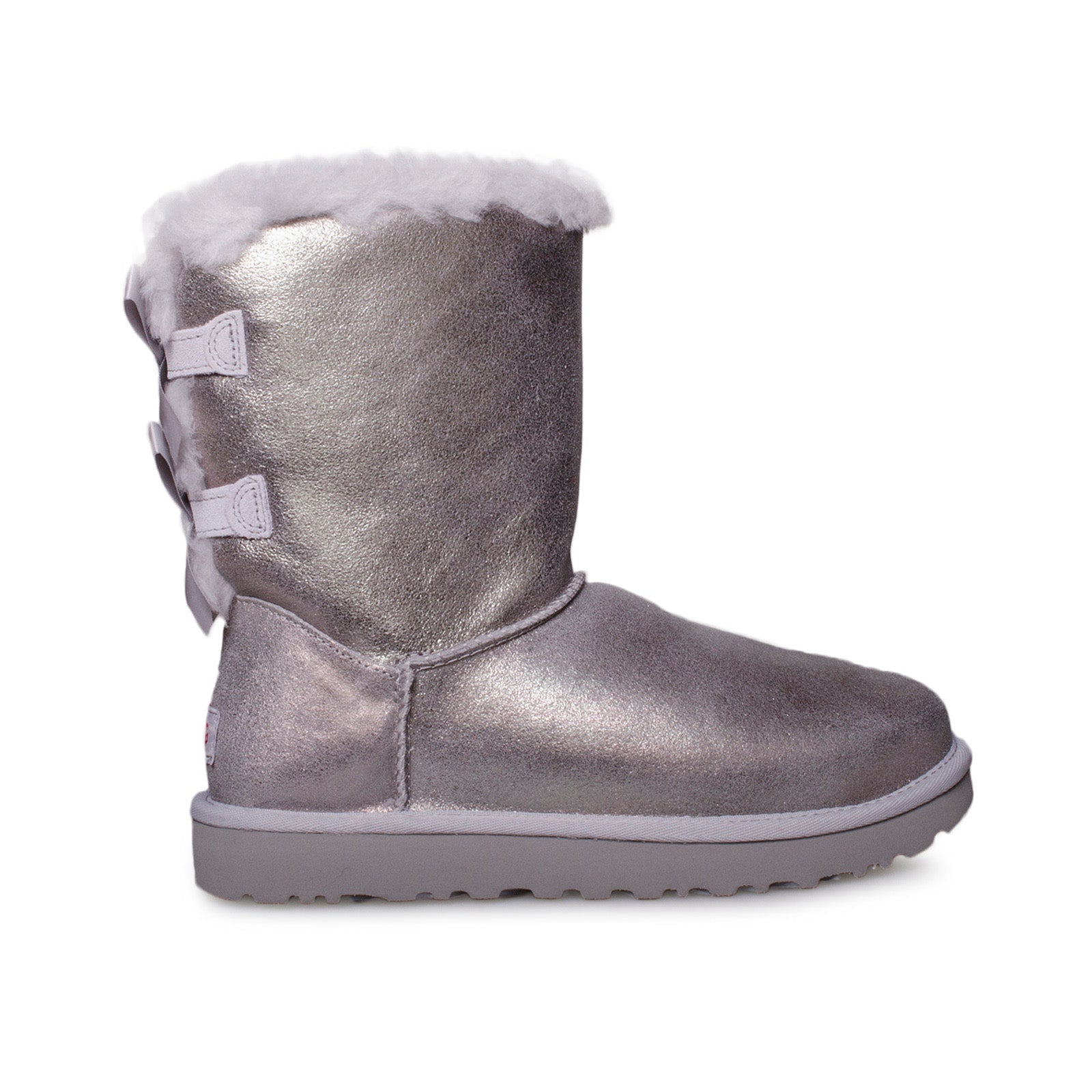 UGG Bailey Bow Glisten Silver Boots - Women's