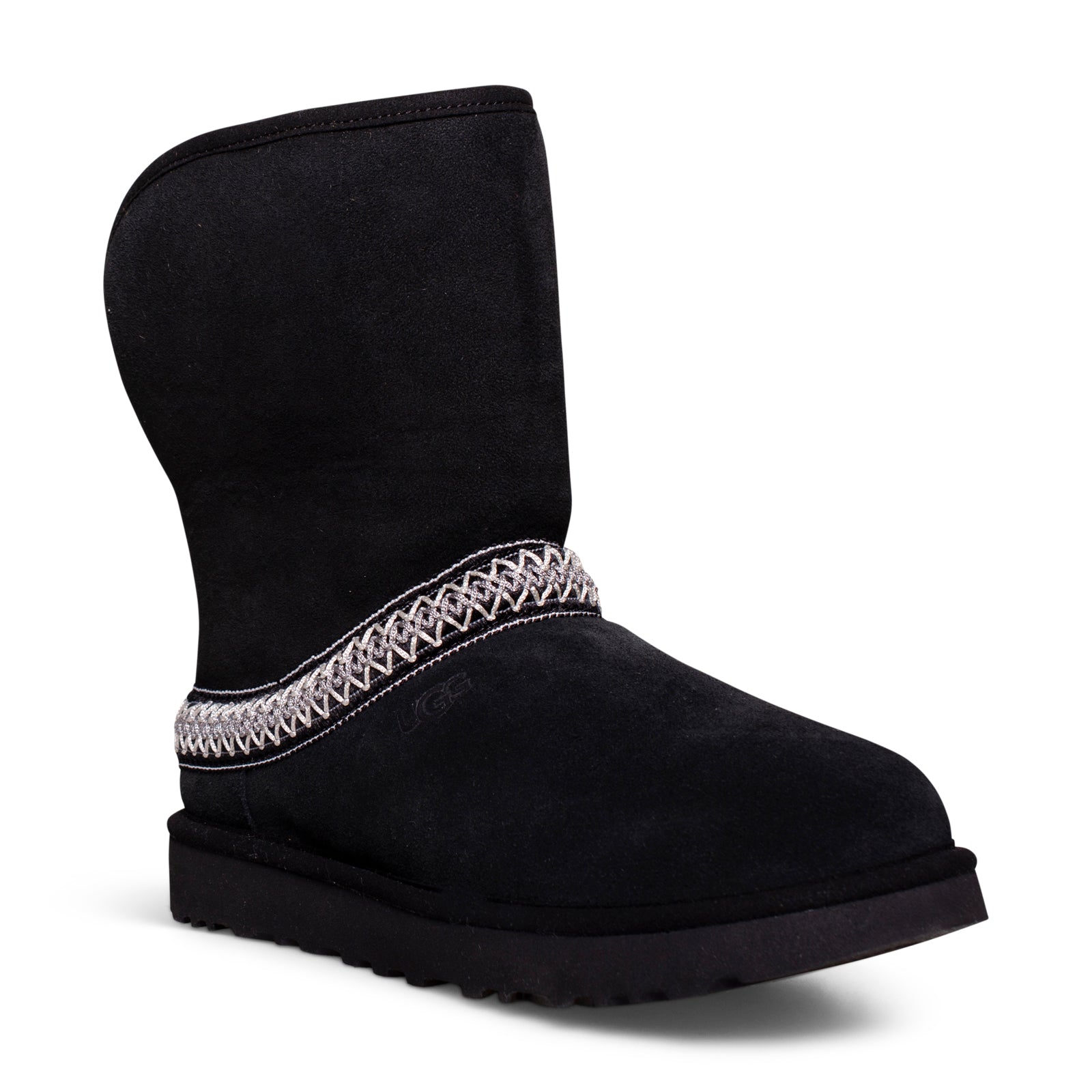 UGG Classic Short Crescent Black Boots - Women's