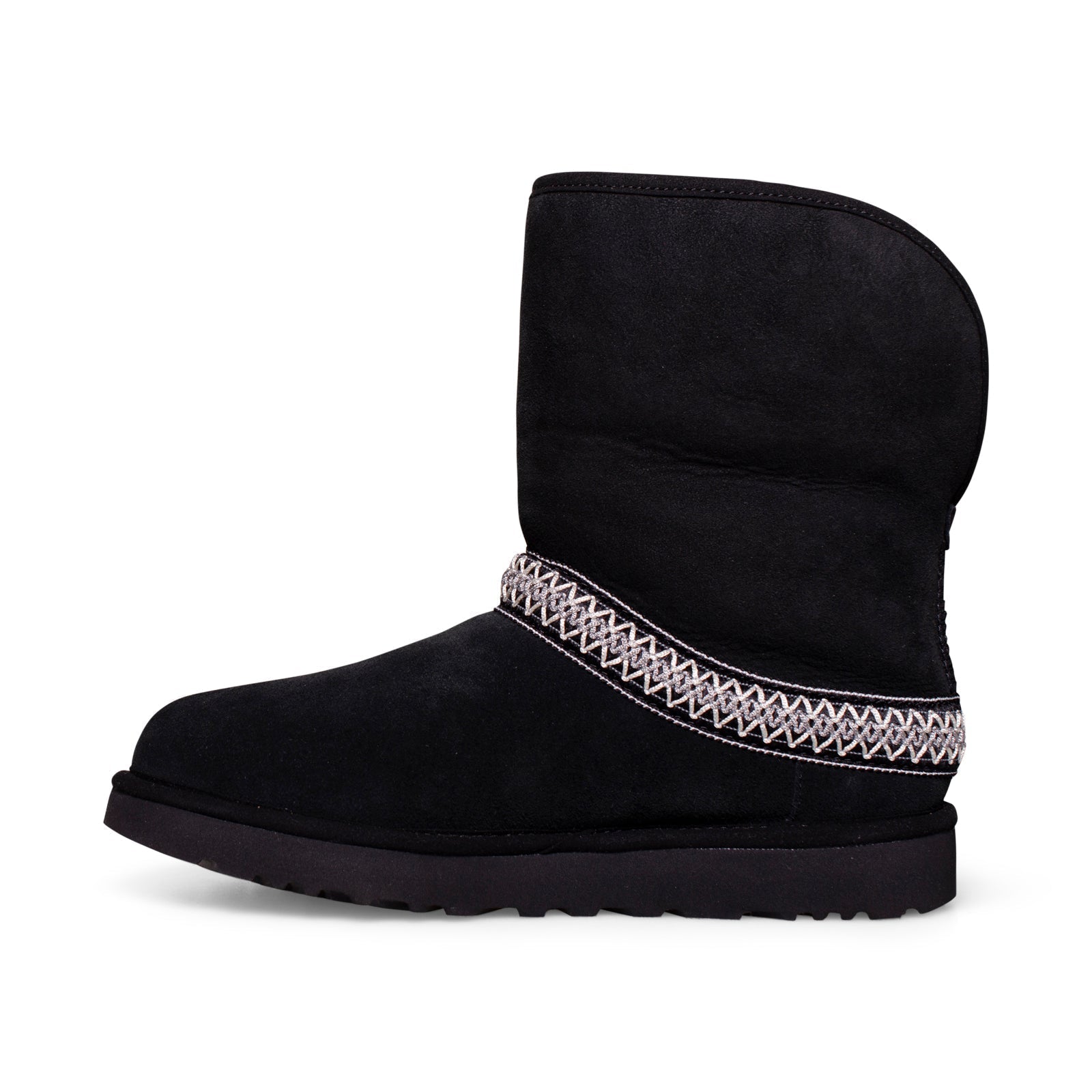 UGG Classic Short Crescent Black Boots - Women's