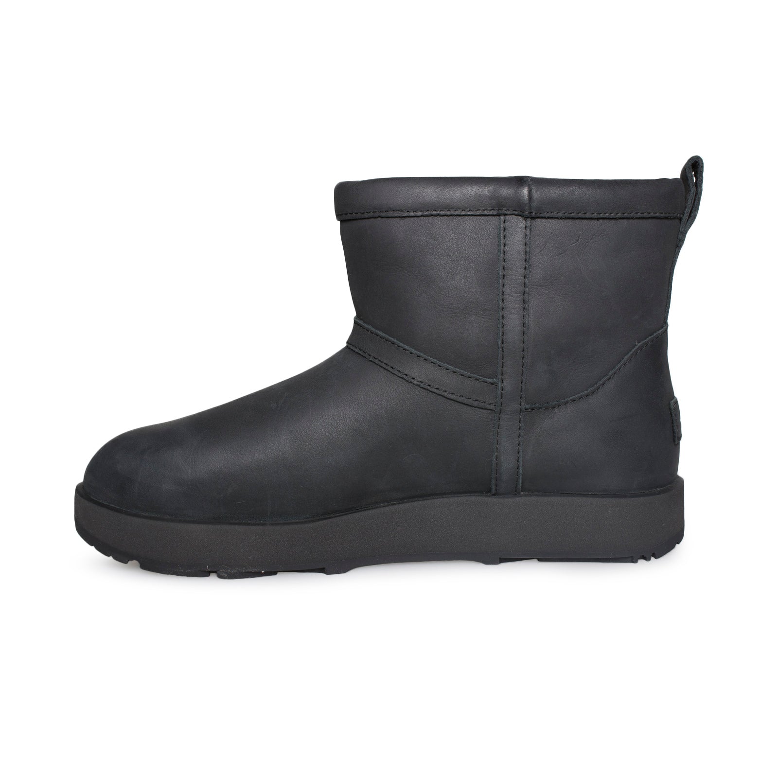 UGG Classic Mini Leather Waterproof Black Boots - Women's