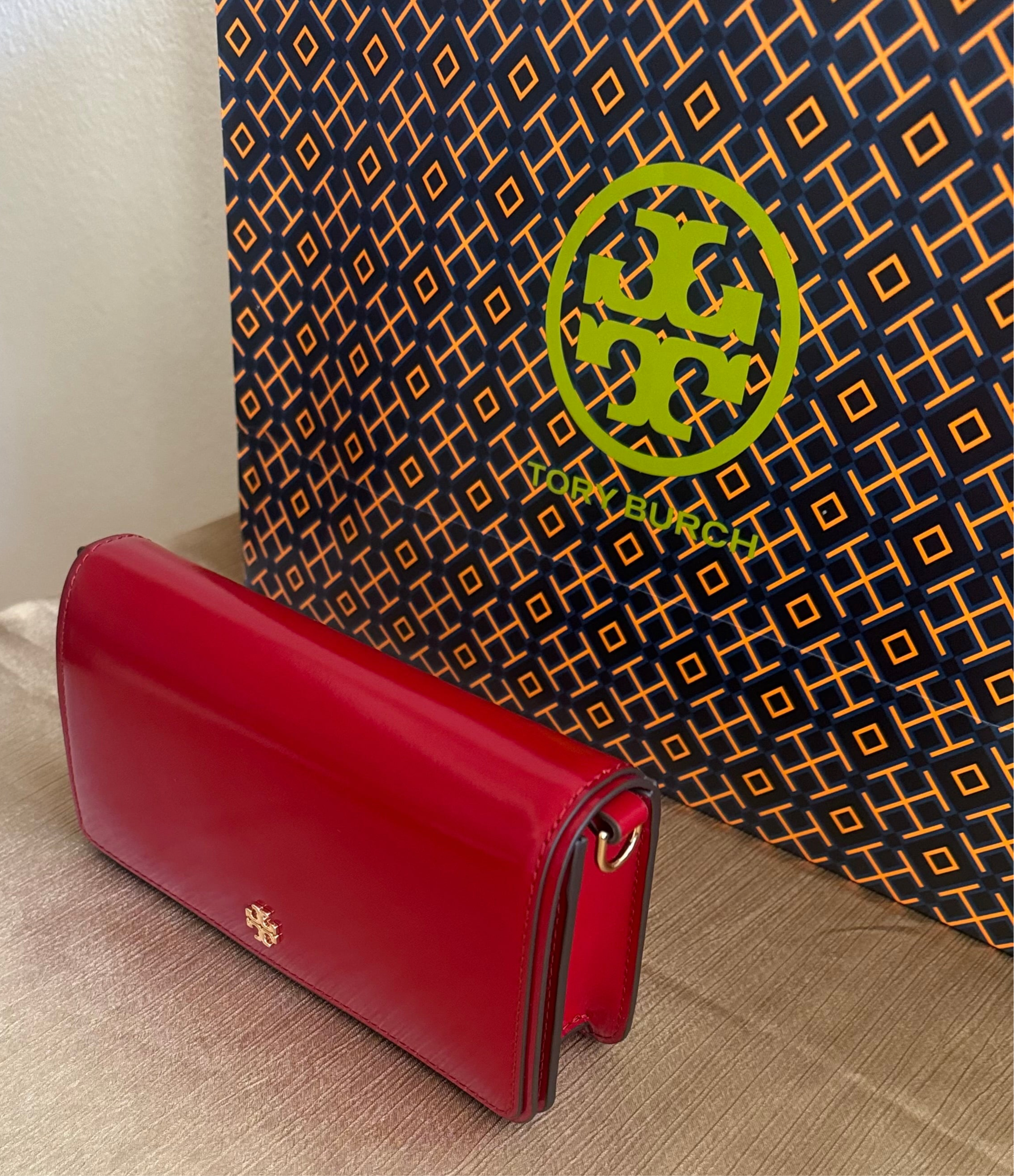 Tory Burch Emerson Patent Leather Mini Crossbody Handbag