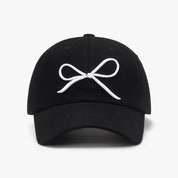 Bow Embroidered Cotton Baseball Cap