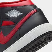 Air Jordan 1 Mid Grade School Basketball Shoes (Black/Summit White/Varsity Red)