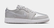 Air Jordan 1 Retro Low OG Metallic Silver Grade School Lifestyle Shoes (Neutral Grey/Metallic Silver/White)