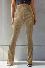 Ribbed High Waist Flare Pants