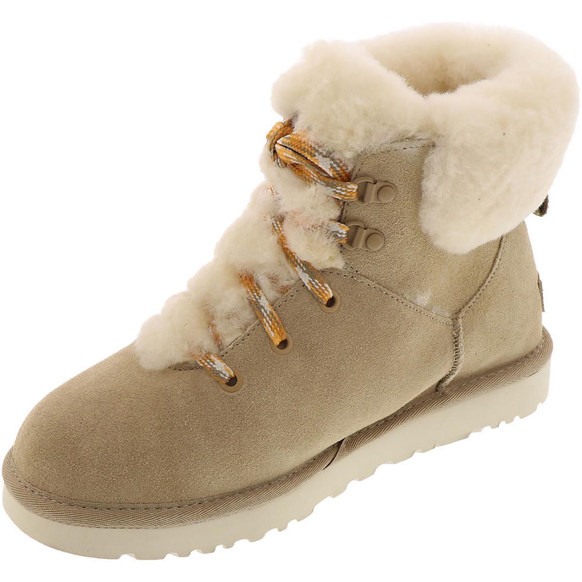 Classic Mini Alpine Womens Lamb Fur Lined Ankle Booties