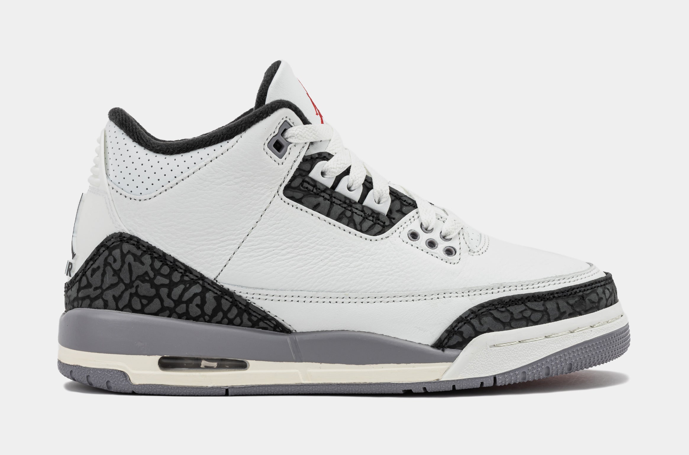 Air Jordan 3 Retro Cement Grey Grade School Lifestyle Shoes (Summit White/Cement Grey/Black/Fire Red) Free Shipping