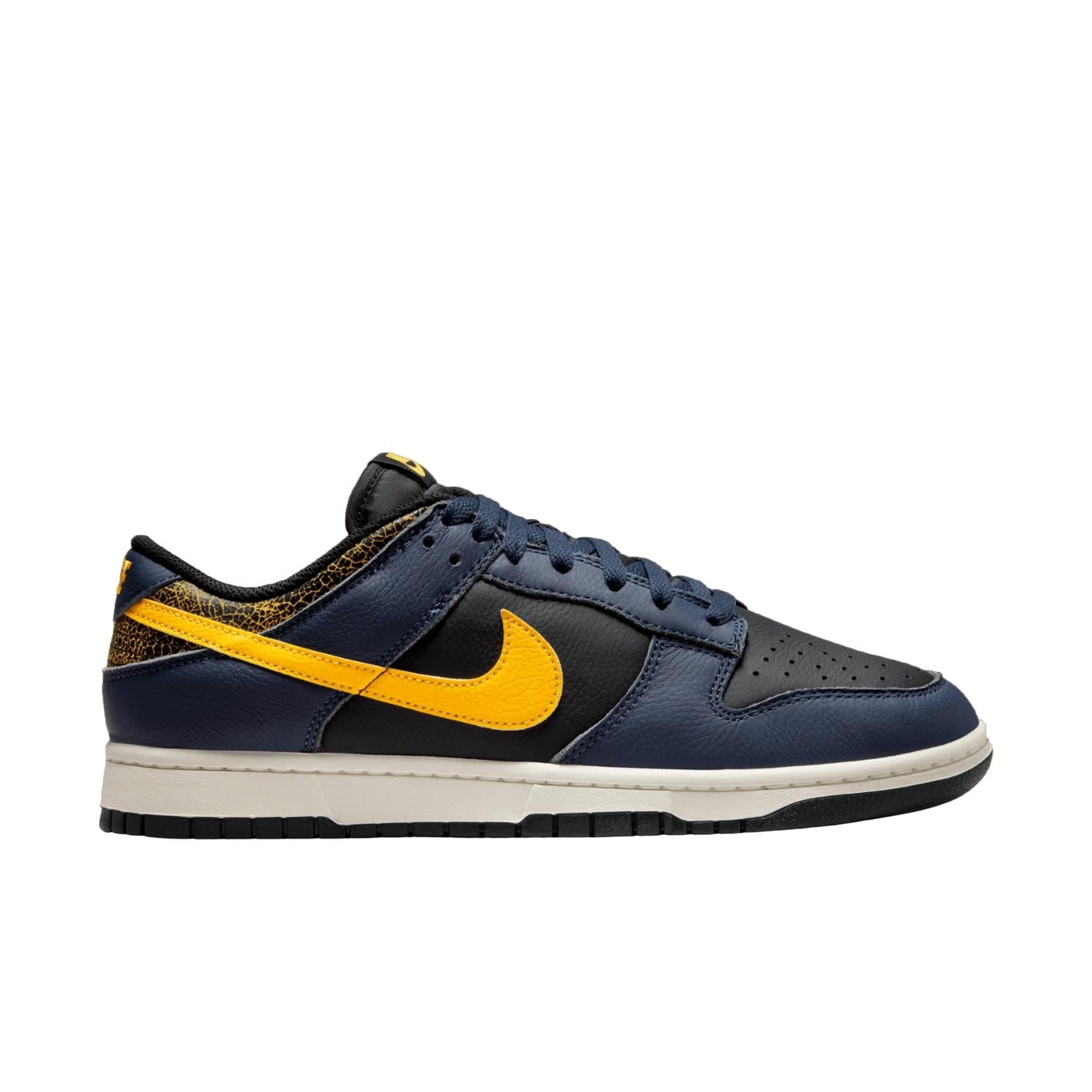 Men's Dunk Low Retro Sneaker In Black/tour Yellow/midnight Navy/sail