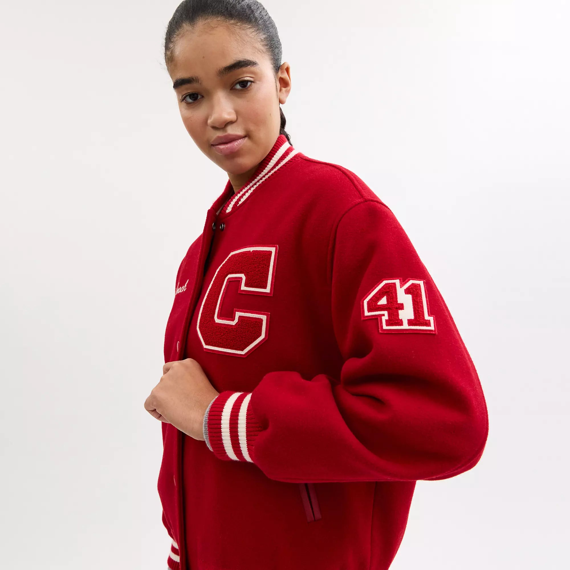 Coach Outlet Wool Varsity Jacket With Patches