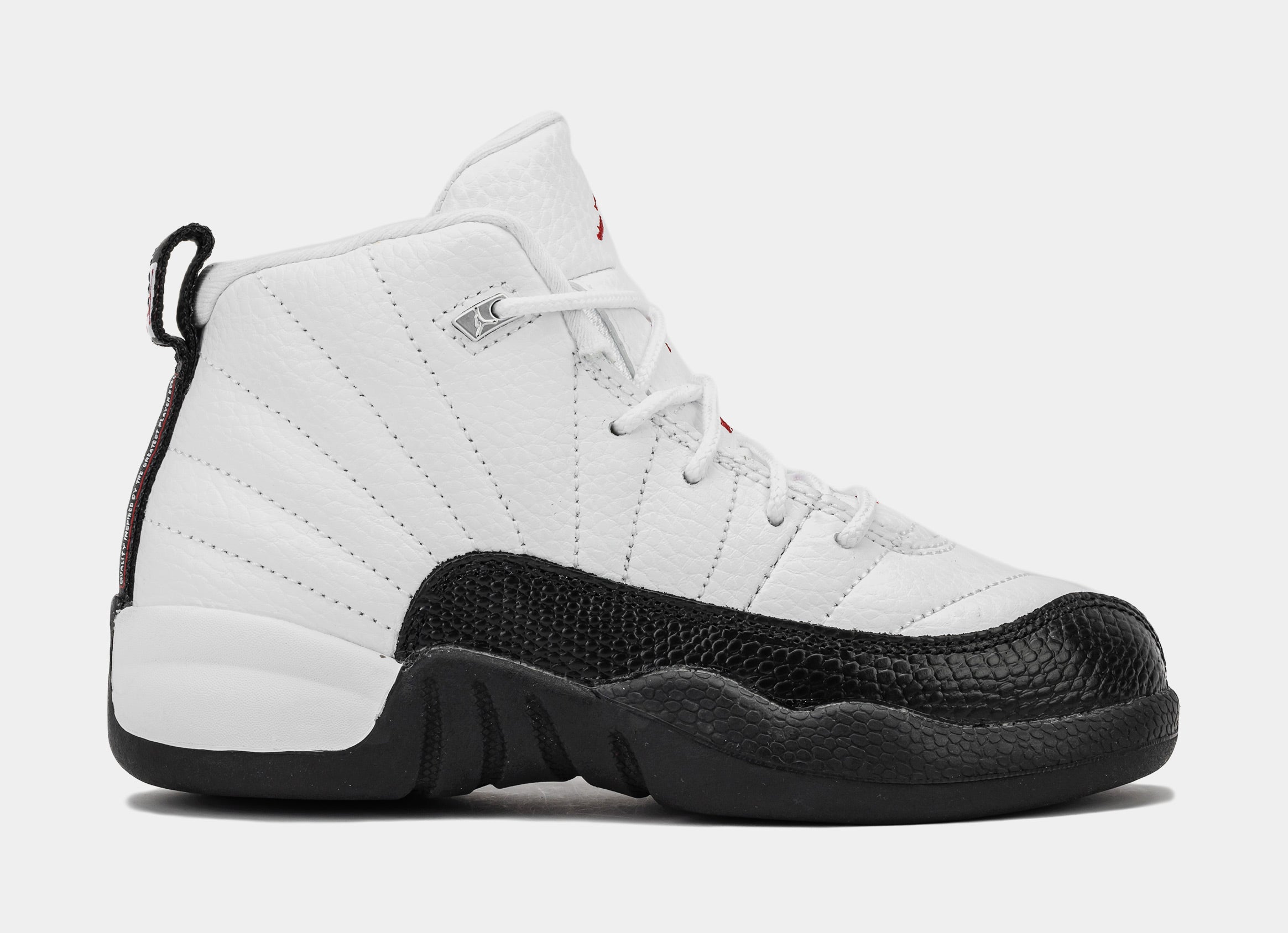 Air Jordan 12 Retro Taxi Flip Preschool Lifestyle Shoes (White/Gym Red/Black)