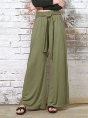 Tied Wide Leg Pants with Pockets