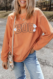 BOO Round Neck Long Sleeve Sweatshirt