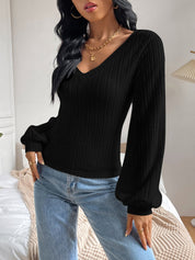 Honey V-Neck Long Sleeve T-Shirt