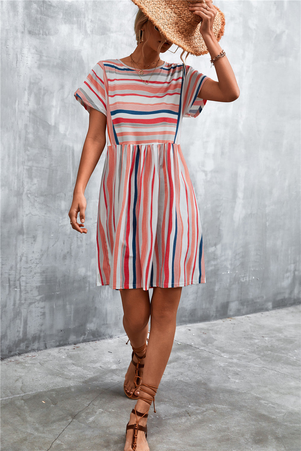 Striped Round Neck Dress