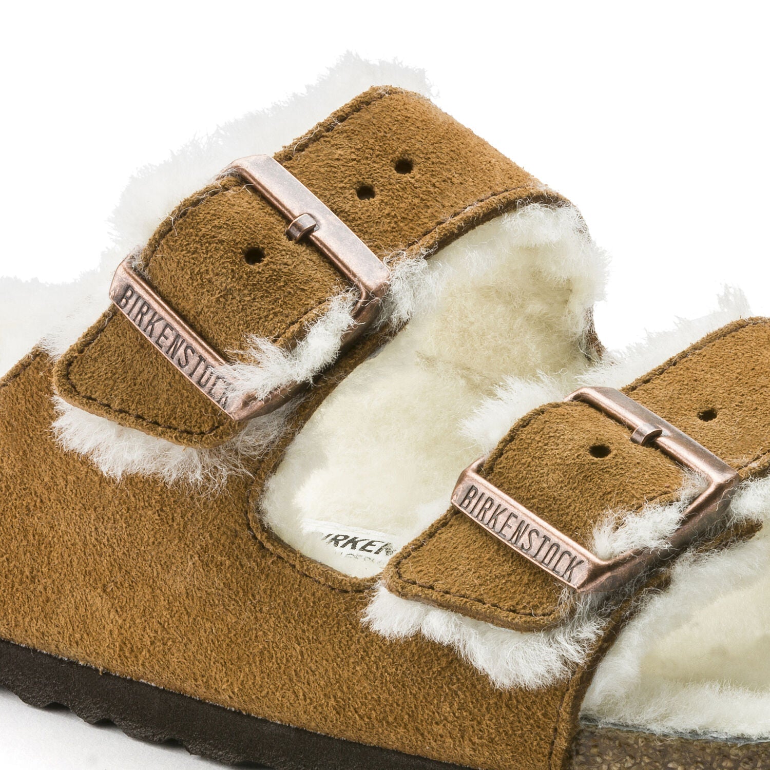 Birkenstock Arizona Shearling Suede Sandal in Mink