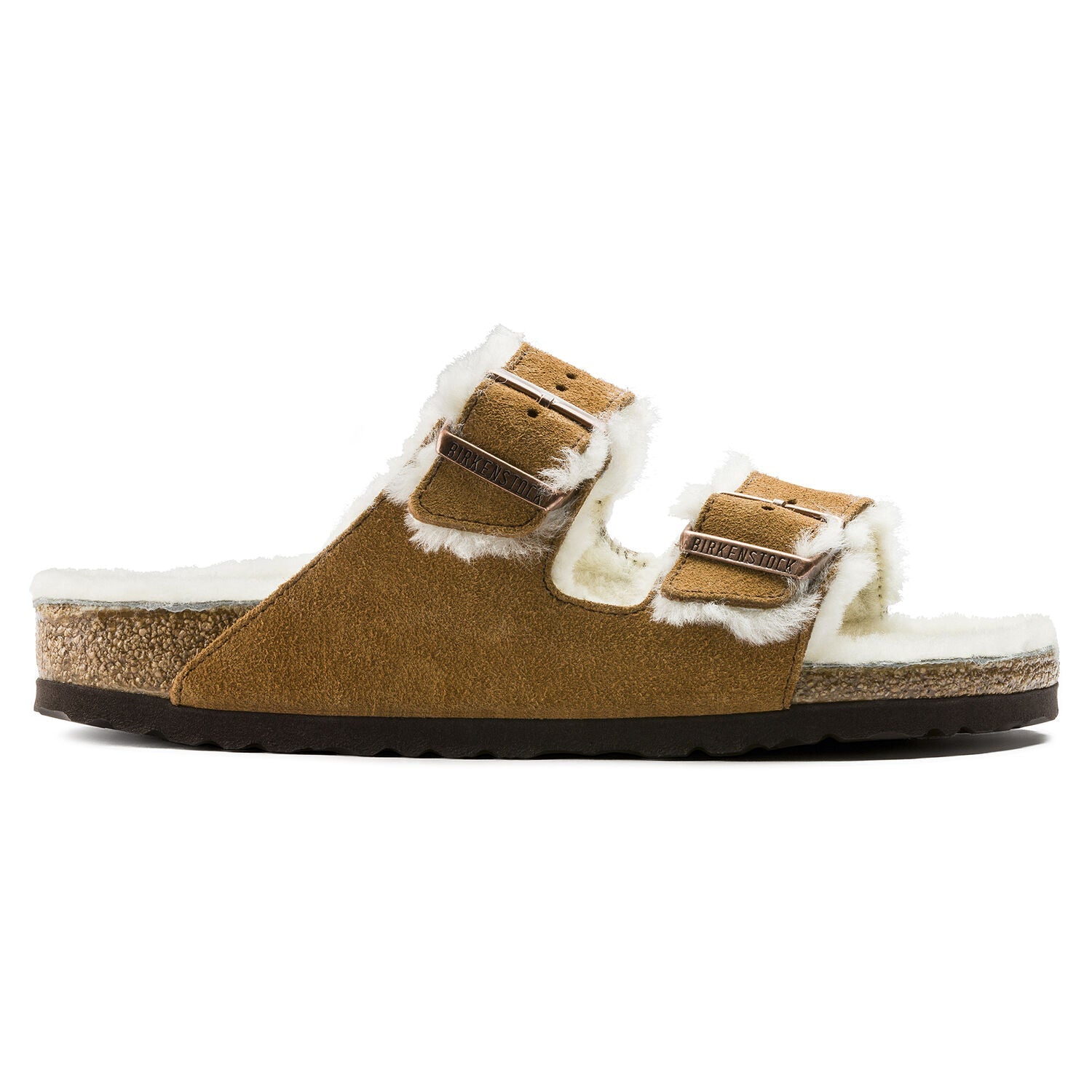 Birkenstock Arizona Shearling Suede Sandal in Mink