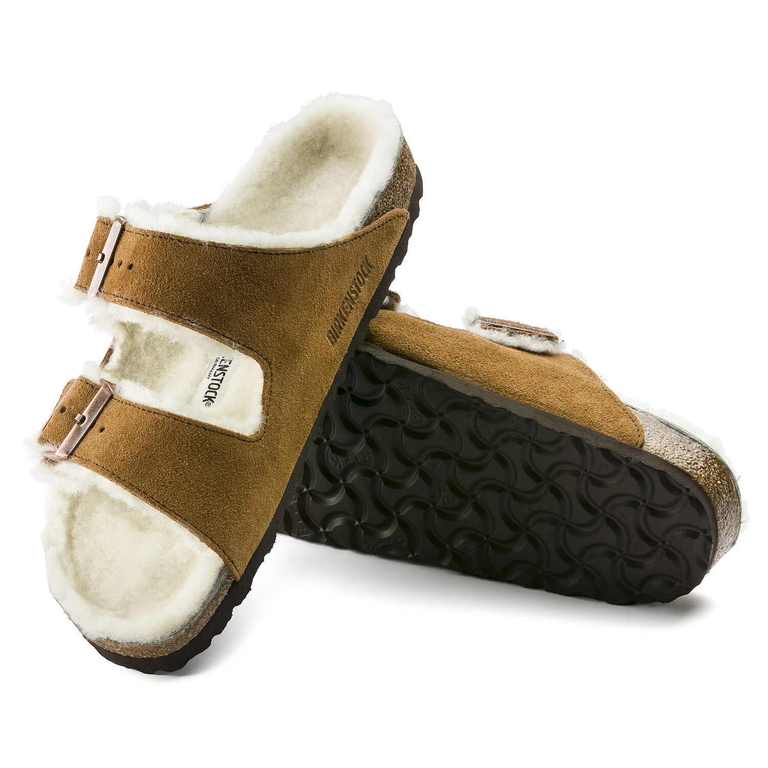 Birkenstock Arizona Shearling Suede Sandal in Mink