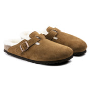 Birkenstock Boston Shearling Suede Leather Clog in Mink