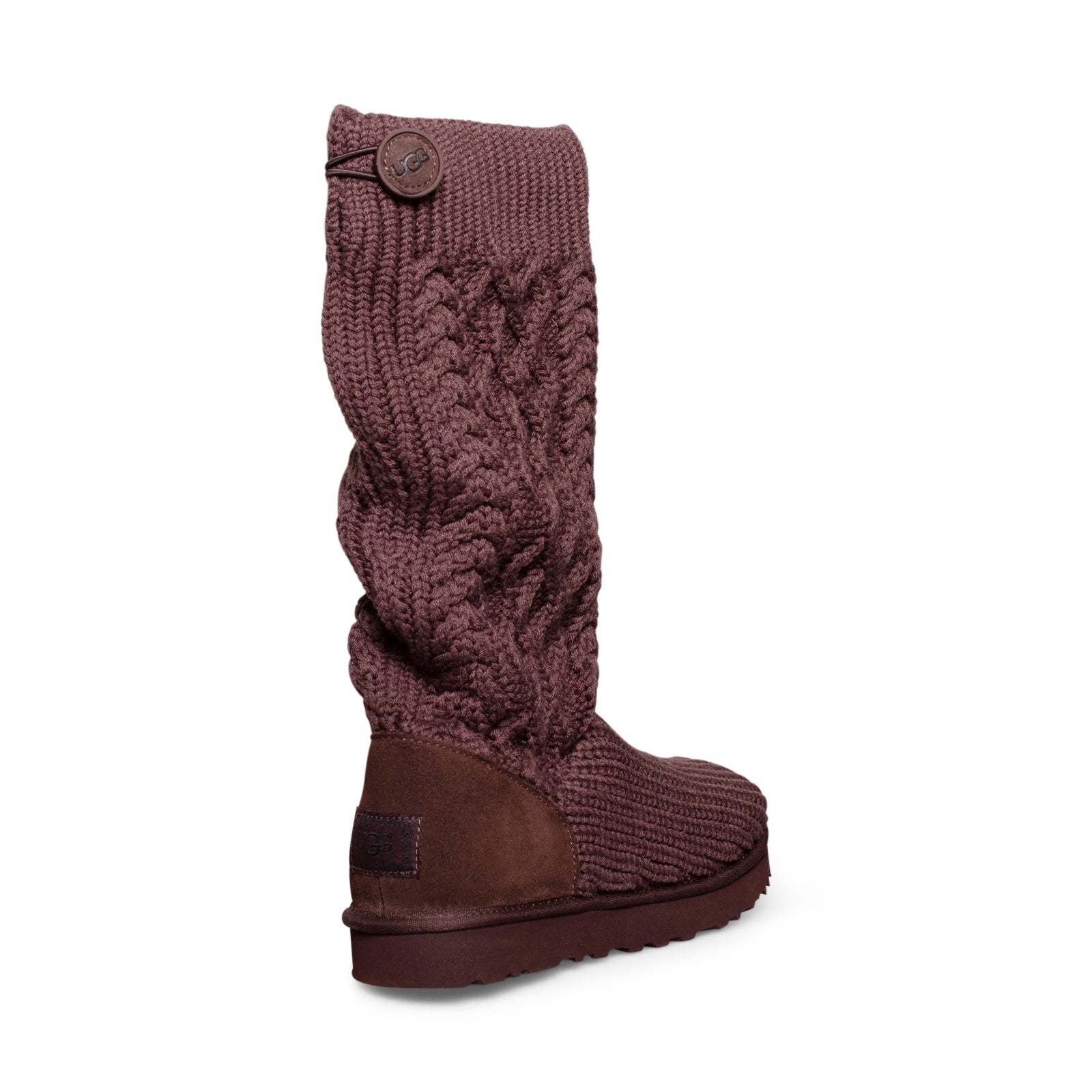 UGG Classic Cardi Cabled Knit Burnt Cedar Boots - Women's