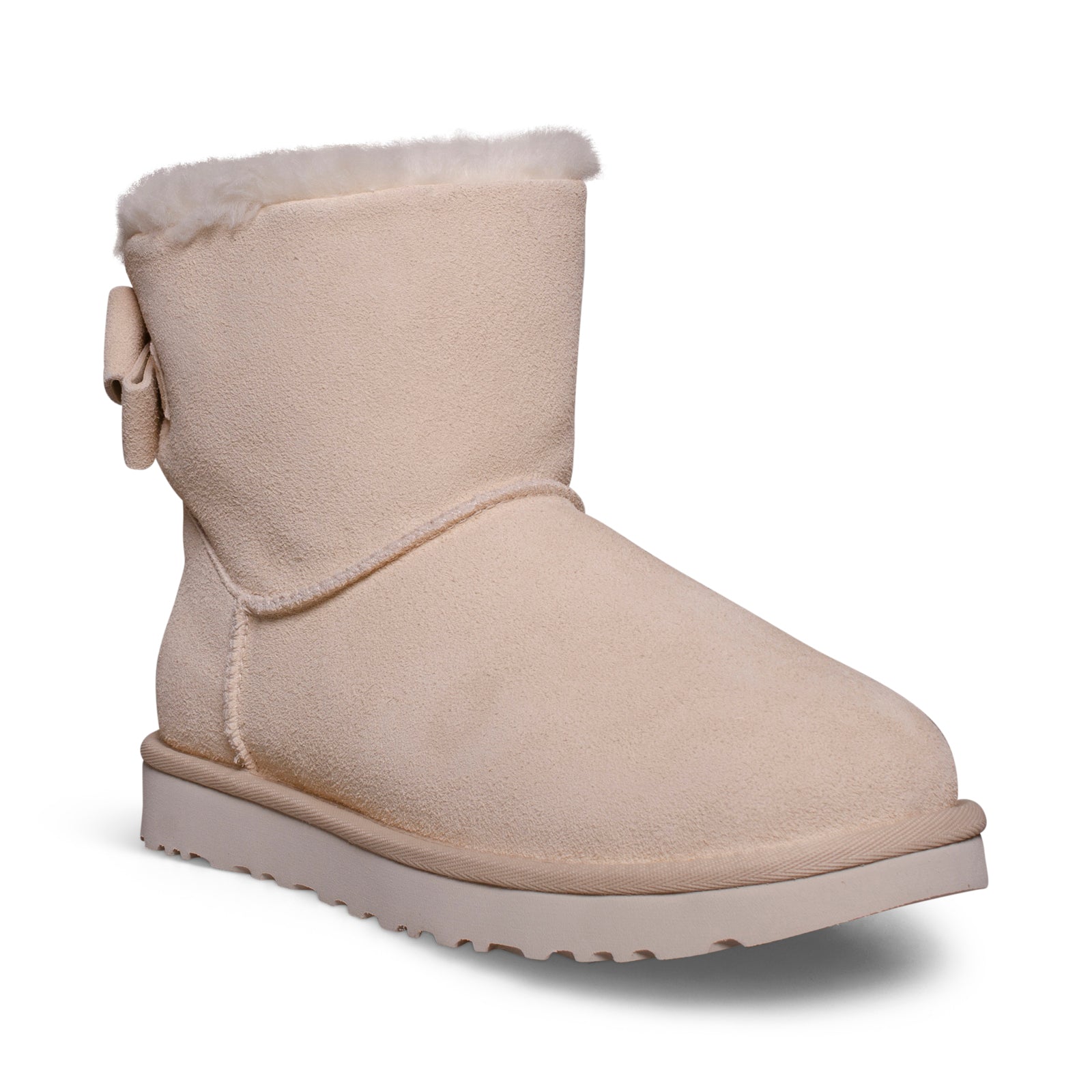 UGG Bailey Suede Bow Cream Boots - Women's